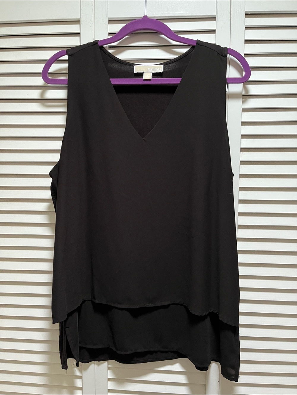Michael Kors Black Layered V-Neck Camisole Top